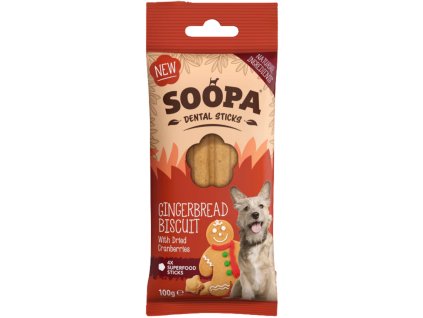 Soopa dentalny pamlsok pre psov pernikova tycinka 100 g 5060289921651 3