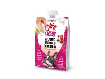 COBBYS PET AIKO CREAMY Atlantic Salmon & Cranberry 100g mäsový krém atlantický losos s brusnicami pre psov