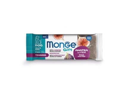MONGE GIFT Fruit bars Training 100g/4ks ovocné tyčinky pre psov s kačicou a figami