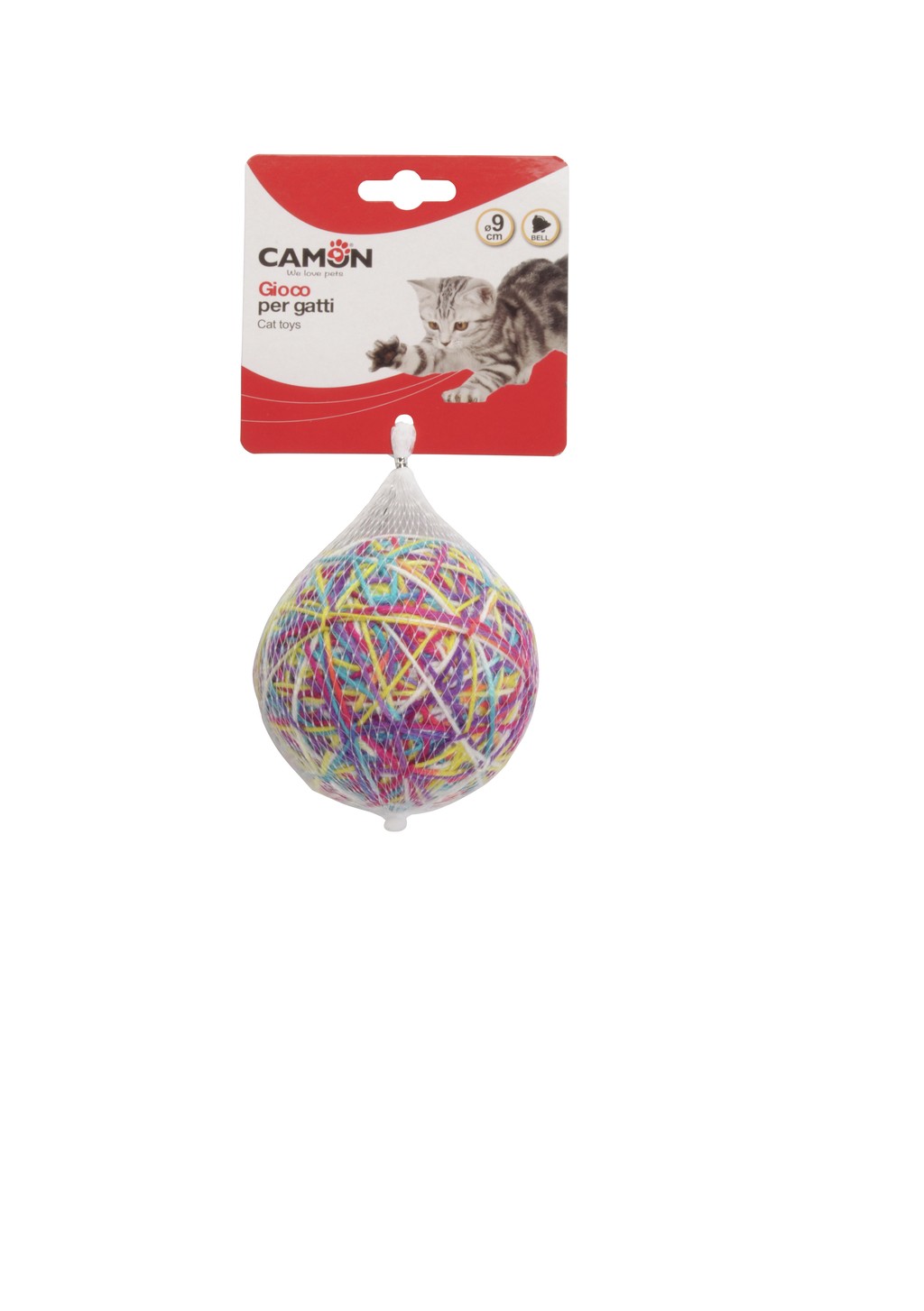 Camon Hračka Cat klbko s rolničkou, 9cm