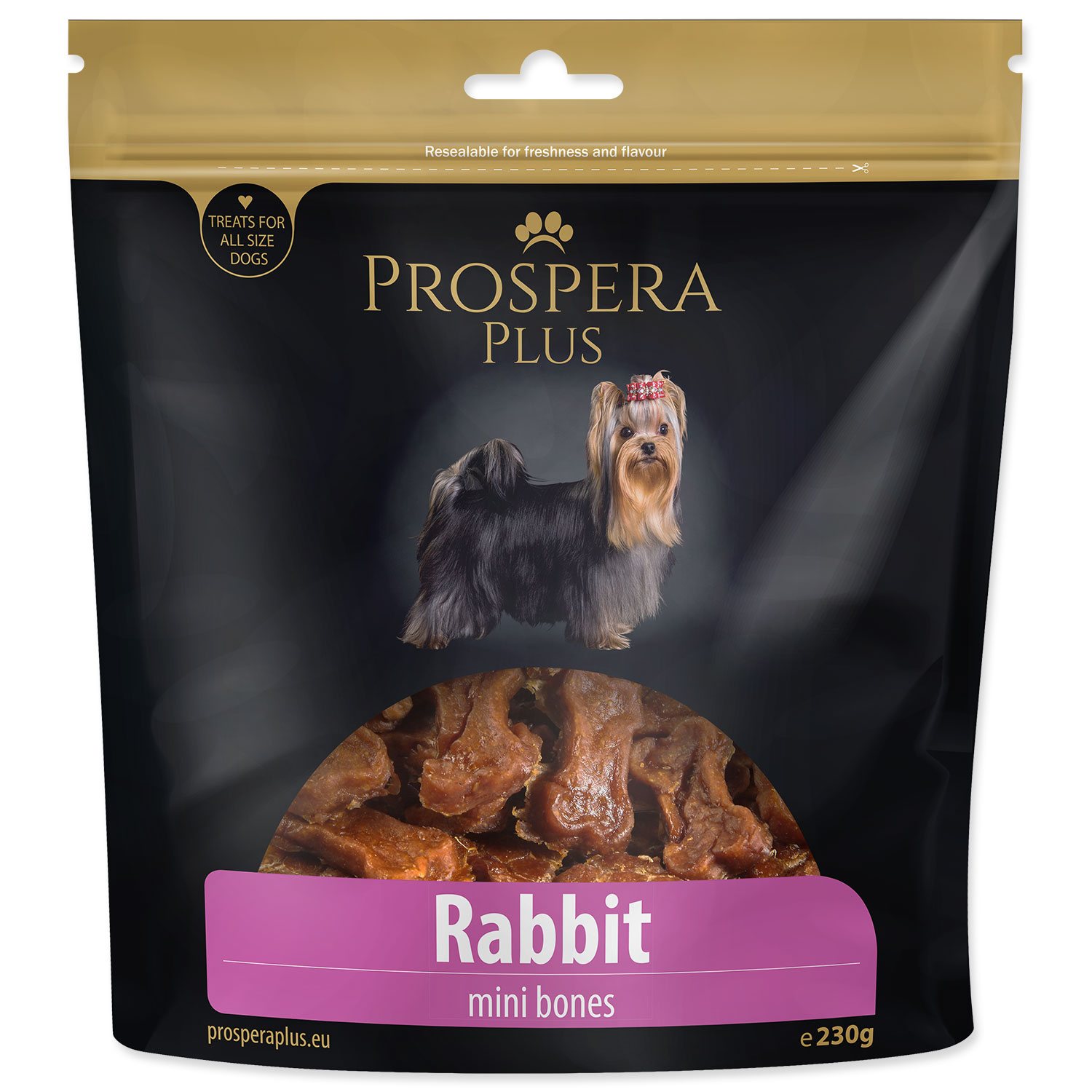 Pochúťka Prospera Plus králičie mini kosti 230g