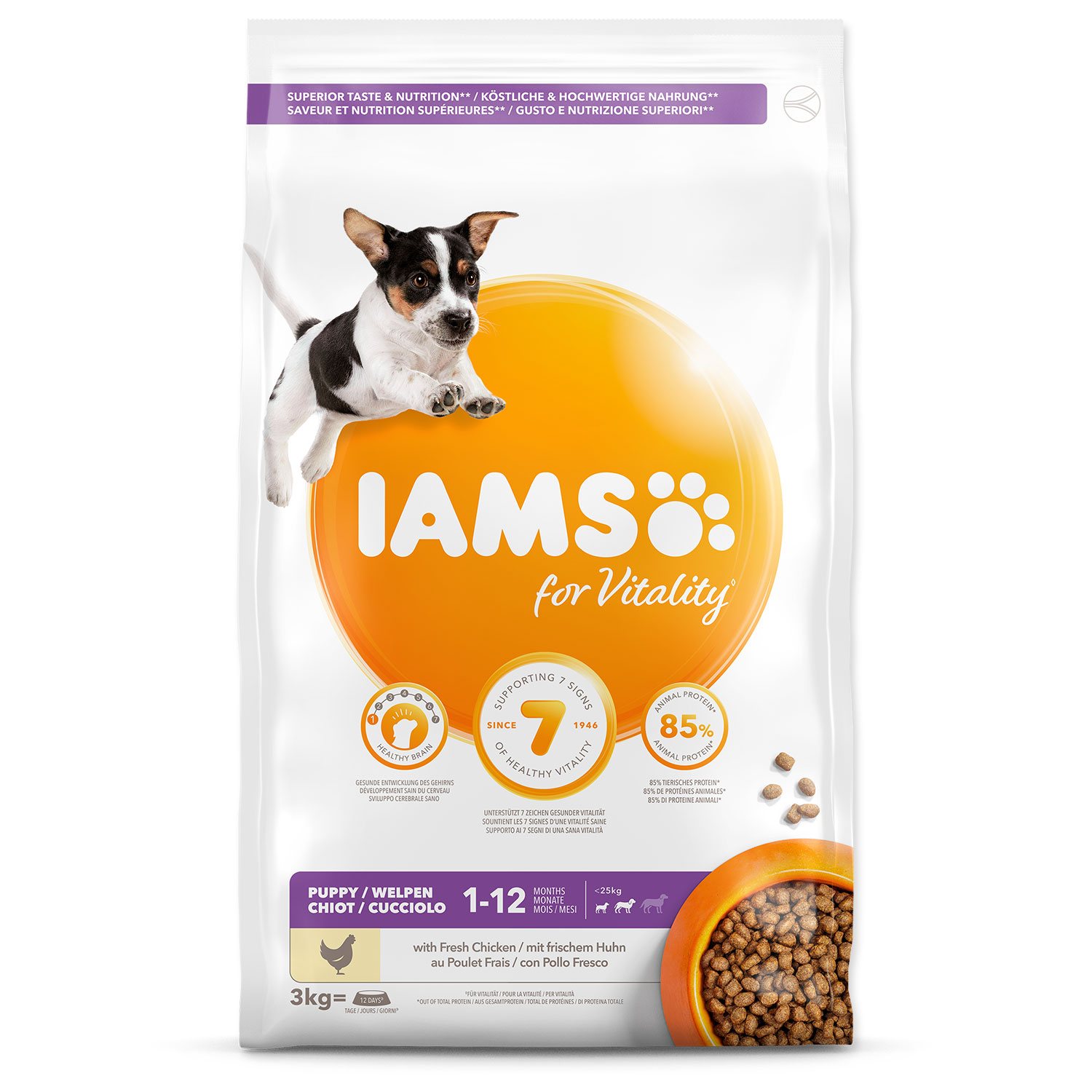 Krmivo Iams Dog Puppy Small & Medium Chicken 3kg