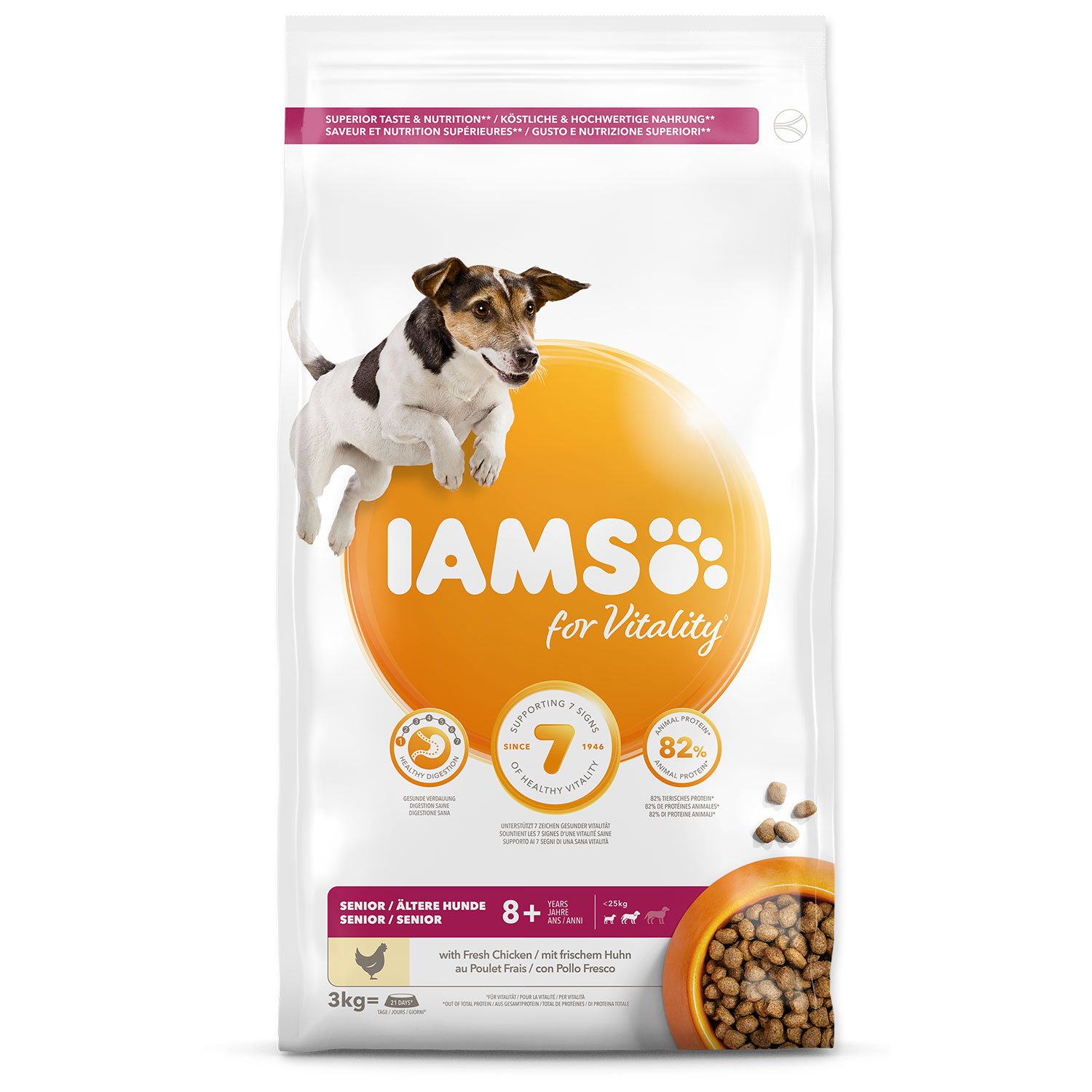 Krmivo Iams Dog Senior Small & Medium Chicken 3kg