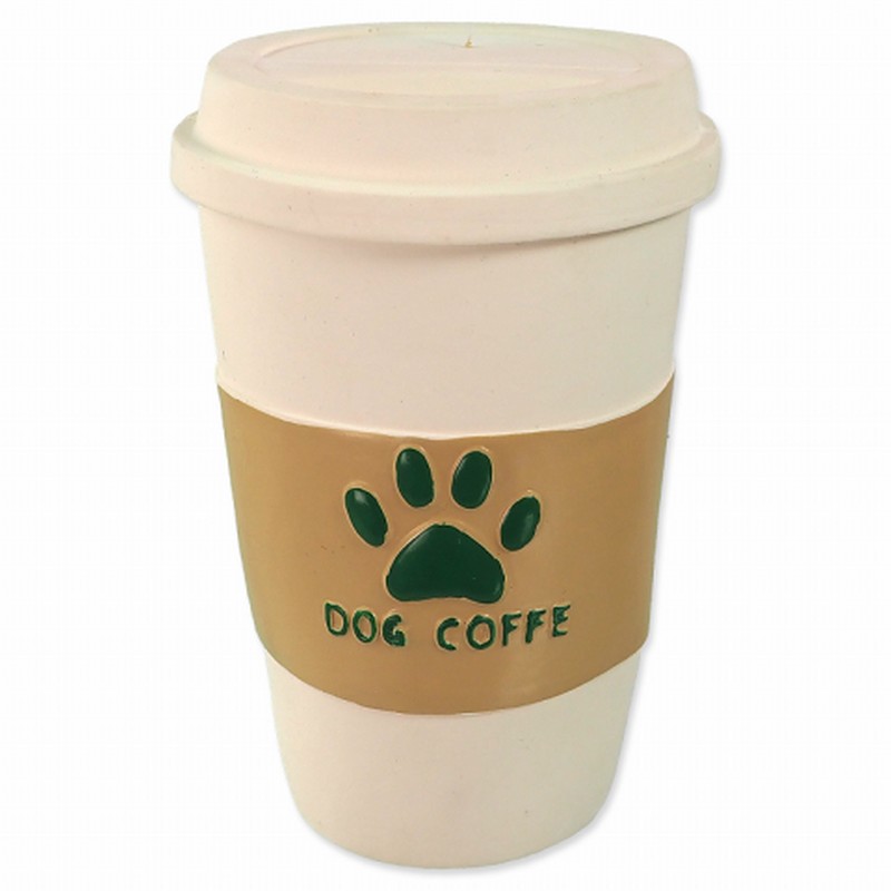 Dog fantasy hračka pre psa pískací latexový kelímok od kávy 12cm