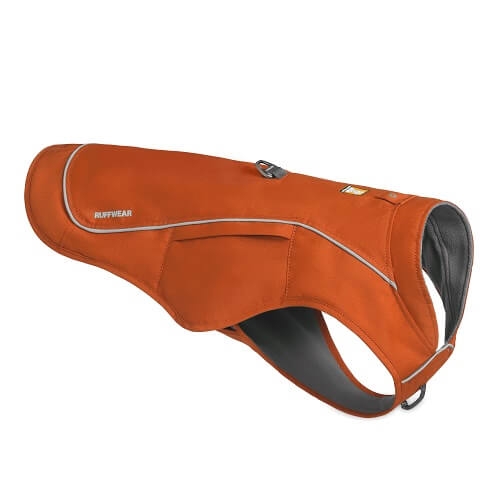 Zimná bunda pre psy Ruffwear Overcoat Fuse Harness Jacket -canyonlands-orange-XL Farba: Canyonland Orange, Velkost: XL