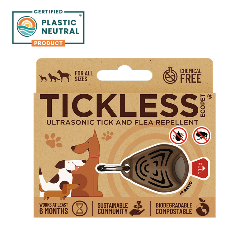 TICKLESS ECOPET - Ultrazvukový odpudzovač kliešťov a bĺch pre psov Farba: hnedé