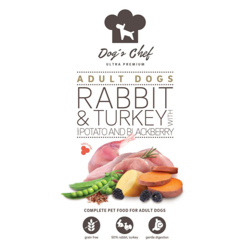 Dog’s Chef Rabbit & Turkey with Sweet potato and Blackberry ADULT 12kg