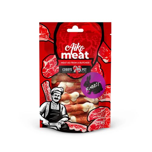 COBBYS PET AIKO Meat králičie mäso na kalciovej kosti 100g
