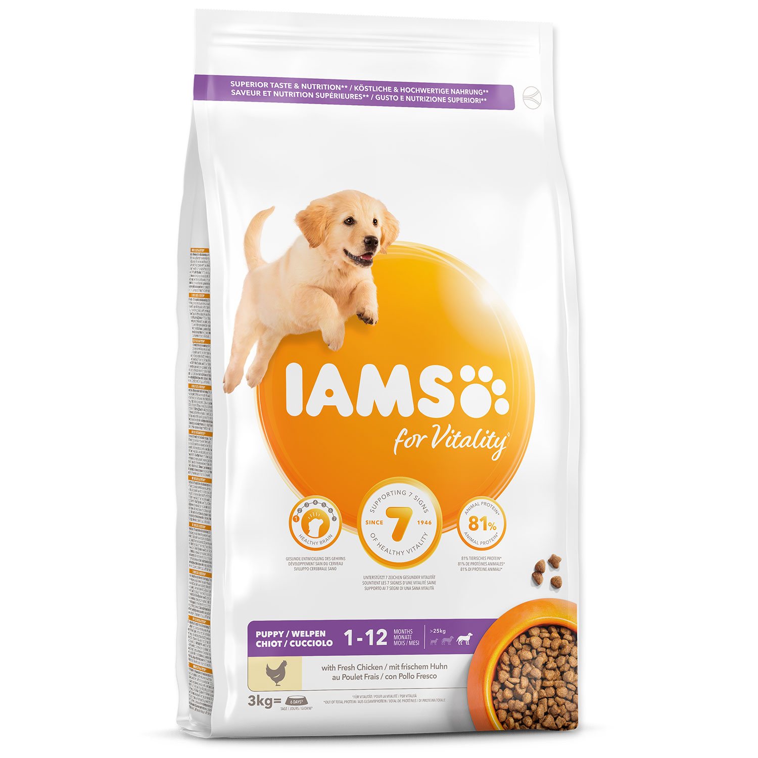 Krmivo Iams Dog Puppy Large Chicken 3kg