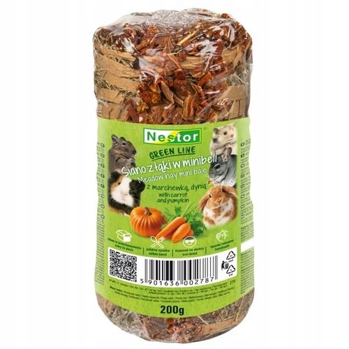 NESTOR GRREN LINE Mini rolka zo sena s mrkvou a tekvicou 200g