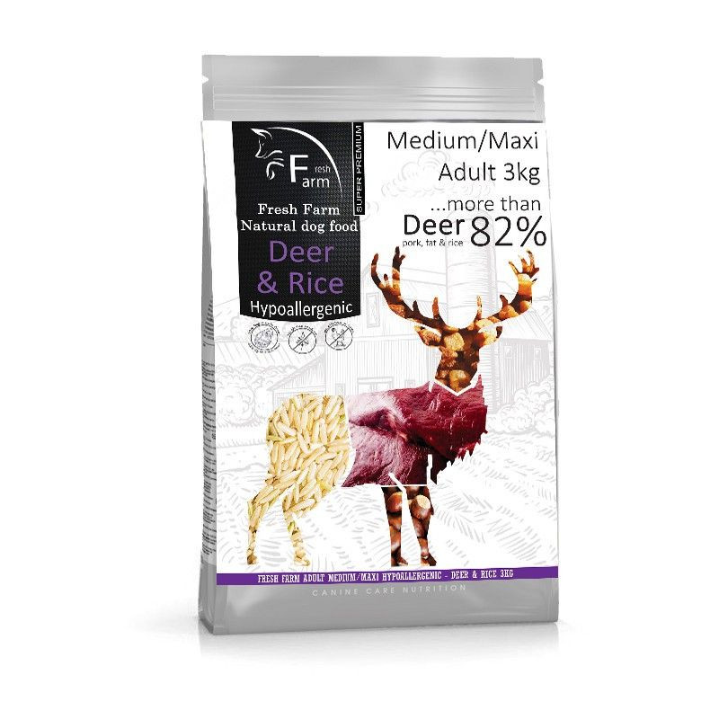 Fresh Farm Adult Medium&Maxi Intolerance - Deer & Rice 3kg