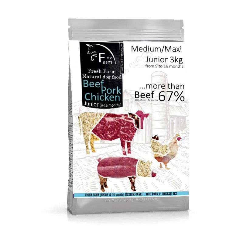 Fresh Farm Junior 9-16 Medium&Maxi - Multiprotein 3kg
