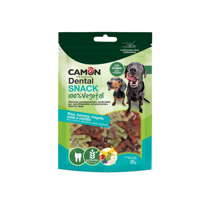 Camon Dental Snack Dog Mini Bones - Ovocné kostičky 80g