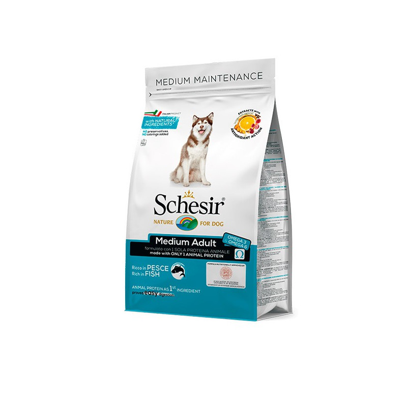 Schesir Dog Medium Adult - Tuniak a sleď s ryžou 3kg