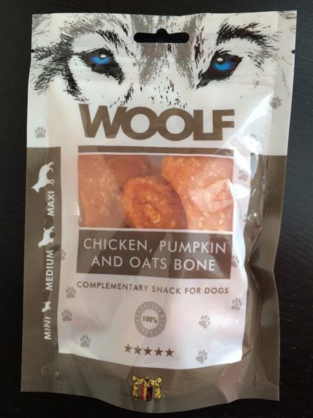 Pamlsok WOOLF Dog Chicken & Pumpkin & Oats Bone 100 g