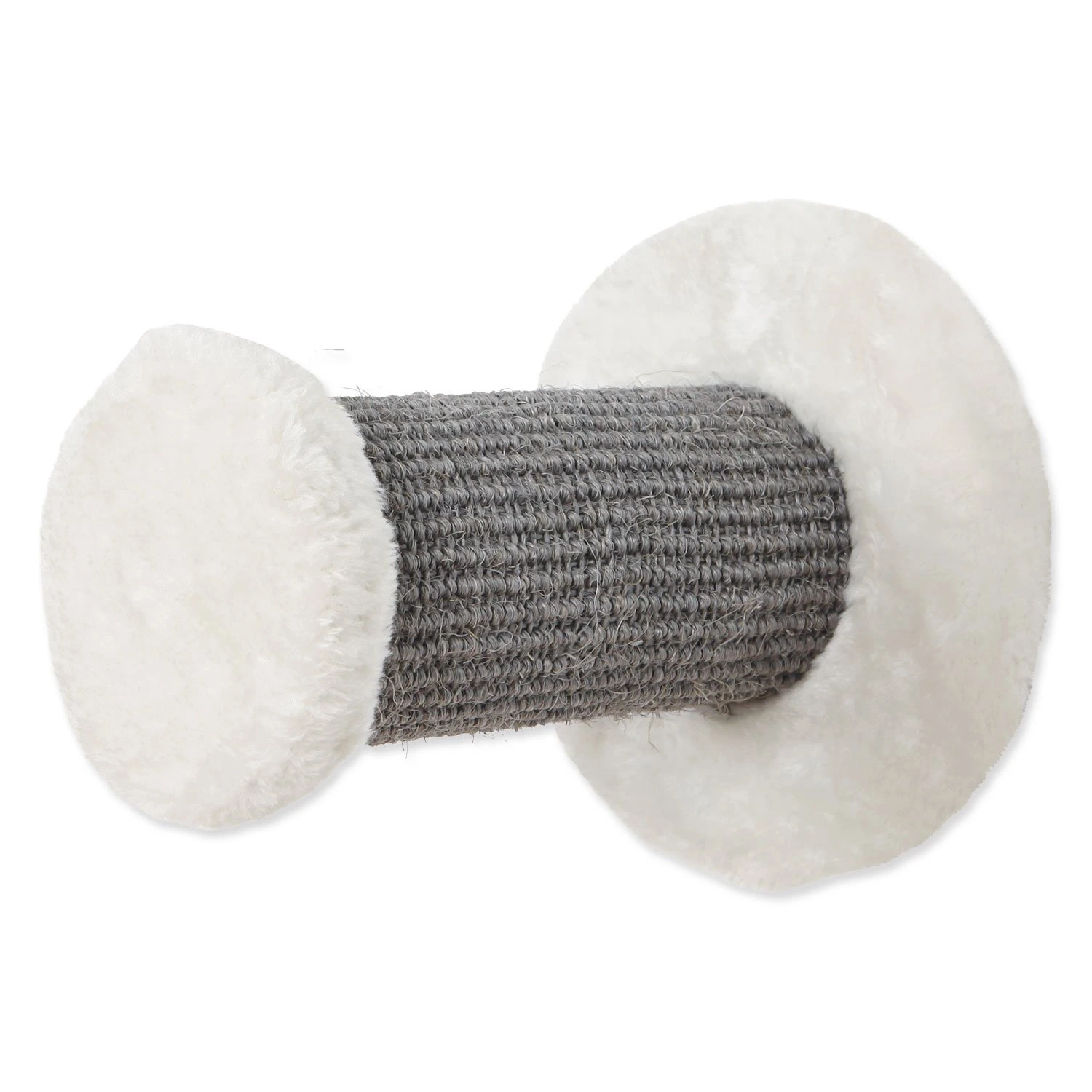 Climbing step for wall, sisal/plush, ø 18 × 22 cm, white/grey