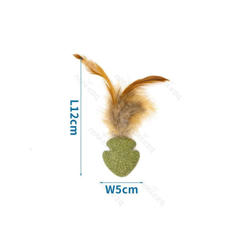 Hračka pre mačku Nobleza - prírodný catnip s pierkom 12cm