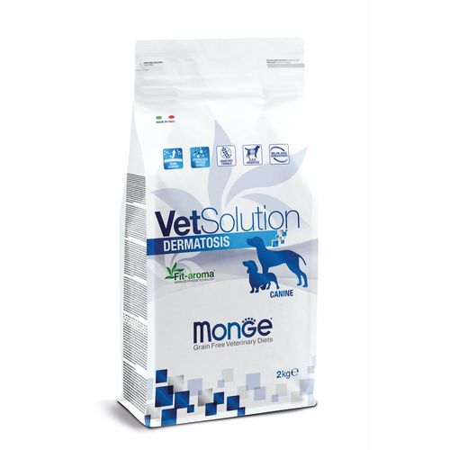 MONGE VetSolution Dog Dermatosis 2kg kompletné diétne krmivo proti nadmernému vypadávaniu srsti psov