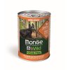 MONGE BWild Grain Free Adult Mini 400g bezobilninové vlhké krmivo pre dospelých psov malých plemien kačacie kúsky v omáčke, s tekvicou a cuketou