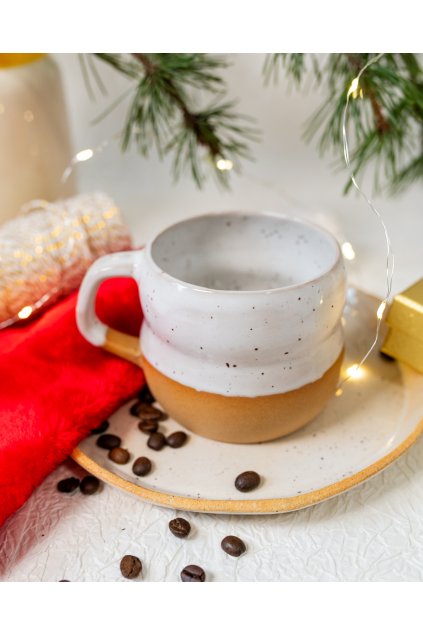 Ručně vyrobený vlnitý hrneček - Křepelka (300 ml)