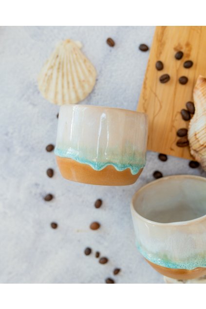 Ručně vyrobený kalíšek na kávu - Sépie (150-170 ml)