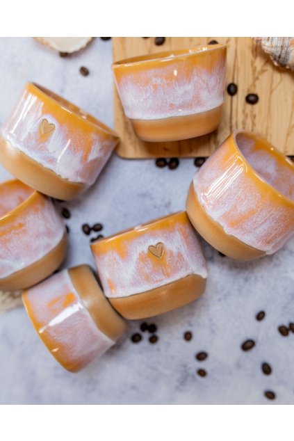 Ručně vyrobený kalíšek na kávu - Sluníčko (150-170 ml)