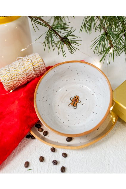 Ručně vyrobená snídaňová miska - Miska Perníček (300 ml)