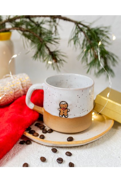 Ručně vyrobený čajový hrnek klasik - Perníček (330 ml)