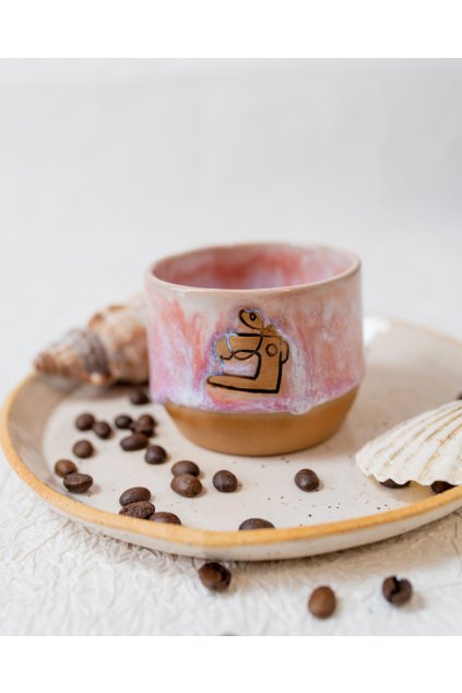 Ručně vyrobený kalíšek na kávu - Šicí stroj (150-170 ml) - II.jakost