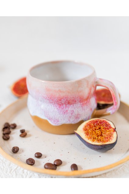 Ručně vyrobený vlnitý hrneček - Sakura  (300 ml) -II.jakost