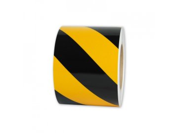 Reflexní páska 3M žluto-černá, DIN 4844, šíře 50 mm, pravá