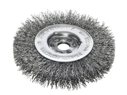 320161 | Einscheibenbürste RBE für Bandsäge Drm 100 x 14-18 mm EBD 12 mm Rohr 30 mm Stahldraht STA gewellt 0.30 mm Bohrung 12 mm Besatzhöhe 21 mm