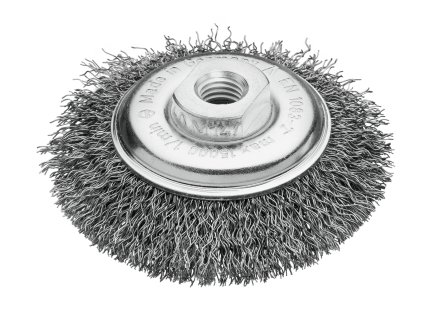 422177 | Kegelbürste KB Drm 100 x 8-12 mm Stahldraht STA gewellt 0.35 mm Gew. M14 Besatzhöhe 20 mm