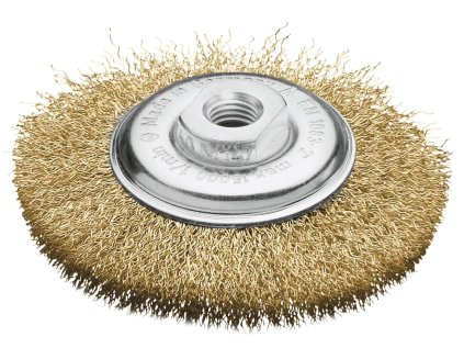 422767 | Kegelbürste KB Drm 100 x 8-12 mm Stahldraht vermessingt STM gewellt 0.30 mm Gew. M14 Besatzhöhe 20 mm