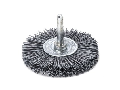 417852 | Rotačná kefa so stopkou priemer 6 mm brúsne štetiny so zrnom karbidu kremíka 70x12 / 180/0,9