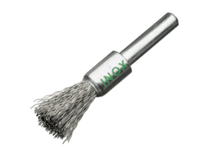 451341 | Štetcová kefa so stopkou priemer 6 mm nehrdzavejúci drôt, zvlnený 12x10 / 0,20