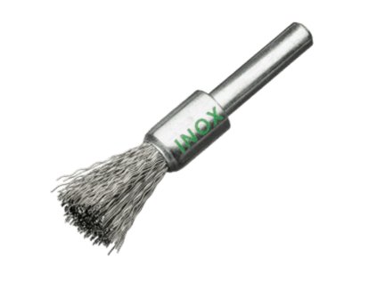 451361 | Pinselbürste mit Schaft 6 mm, Stahldraht rostfrei gewellt 12x10 / 0,30