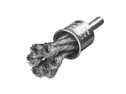 453298 | Štetcová kefa splietaná so stopkou priemer 6 mm vysokopevný oceľový drôt hladký priemer 19x72x25 mm / 0,50