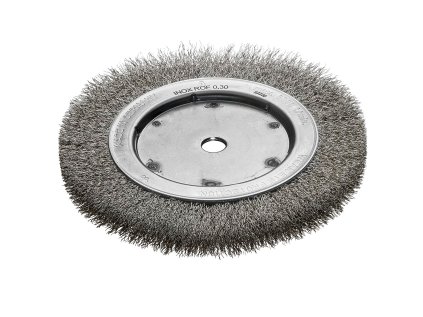 360361 | Einscheibenbürste RBE Drm 200 x 18-22 mm EBD 16 mm Rohr 100 mm Stahldraht rostfrei ROF gewellt 0.30 mm Bohrung 16 mm Besatzhöhe 31.5 mm