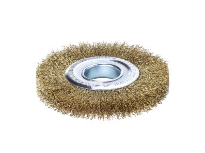 334542 | Rundbürste RB Drm 125 x 21-23 mm EBR 20 mm Rohr 40 mm Messingdraht MES gewellt 0.20 mm Bohrung Set mm Red.-Ring SET Ø40/32/1"/22.2/20/16/ Ø1/2" Besatzhöhe 27.5 mm