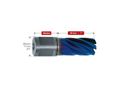 201284034 | Kernbohrer 34 mm, BLUE-LINE PRO 30 Schaft WELDON 19