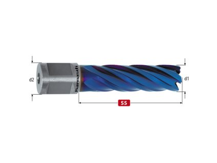 201317034 |Kernbohrer 34 mm, BLUE-LINE PRO 55 Schaft WELDON 19
