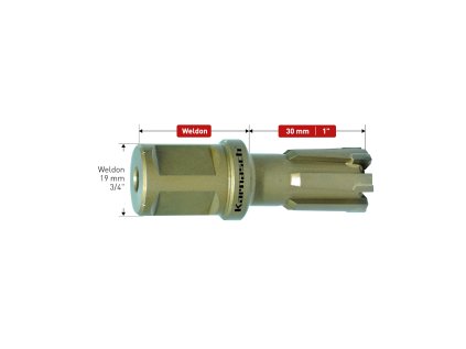 201306035 | Kernbohrer 35 mm, RAIL-LINE 30 Schaft WELDON 19