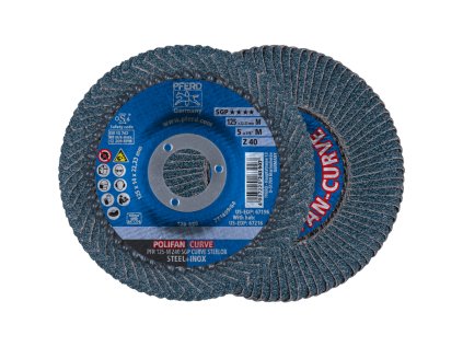 67689052 | Brúsny lamelový kotúč 125x22,2-M, Z40, Z SGP CURVE STEELOX