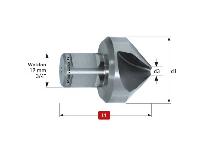 201295030 | HSS-XE Kegelsenker, 90 Grad, Weldonschaft, Unbeschichtet, 3-Schneiden 30x4,0-47 mm