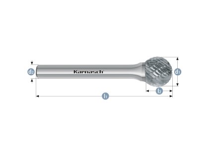 113031022 | D (KUD) - Kugel Frässtift HP-3 2,5x2,3x3-38 mm, unbeschichtet
