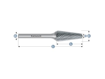 113081030 | L (KEL) - Rundkegel Frässtift HP-3 10,0x20x6-65/14° mm, unbeschichtet