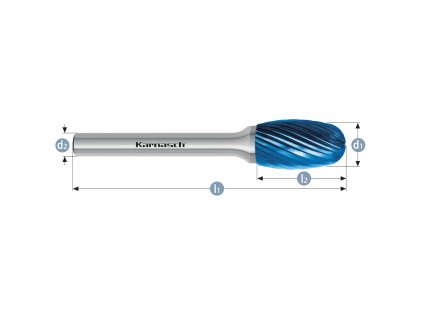 115040015 | E (TRE) - Tropfen Frässtift HP-2 6,0x10x3-42 mm, beschichtet