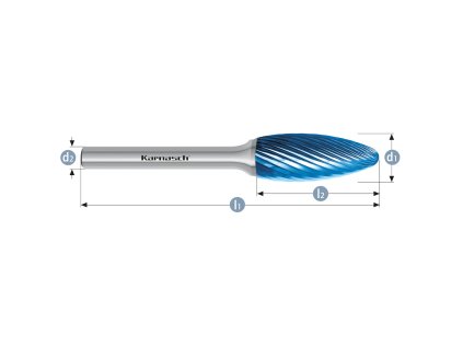 115070025 | H - Flamme Frässtift HP-2 12,0x32x6-77 mm, beschichtet
