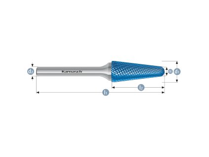 115082035 | L (KEL) - Rundkegel Frässtift HP-4 10,0x30x6-75/14° mm, beschichtet